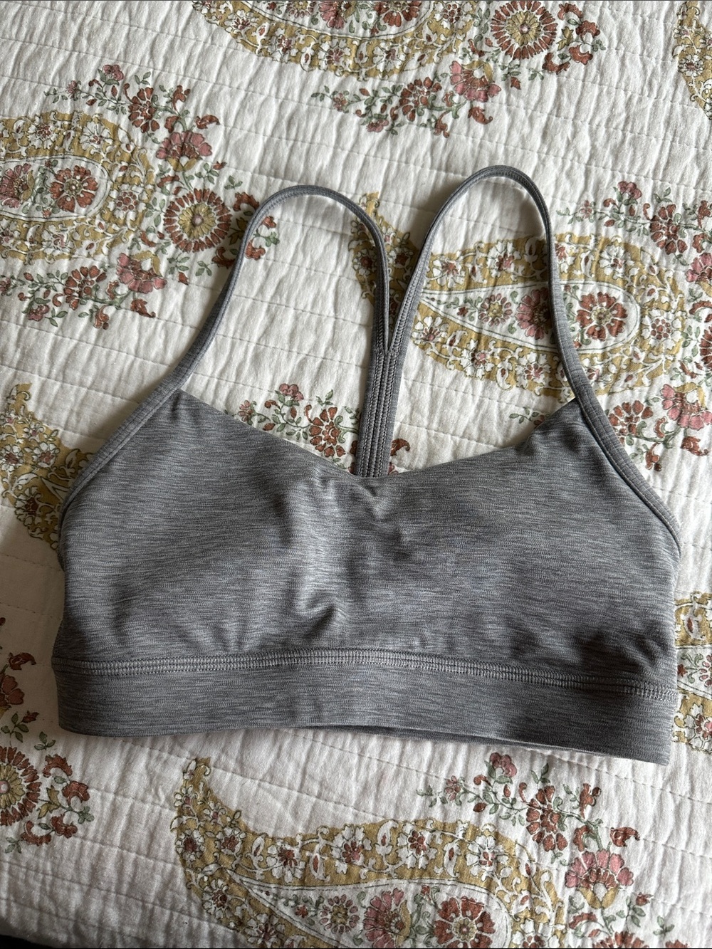 lululemon athletica Gray Seamless Strappy Sports Bra